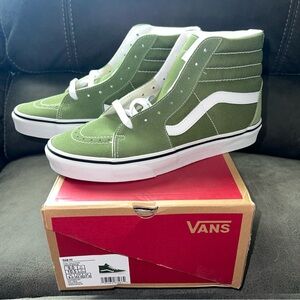 Vans Sk8-hi theory men’s 9 women’s 10.5 Green Pesto High-Top Sneakers